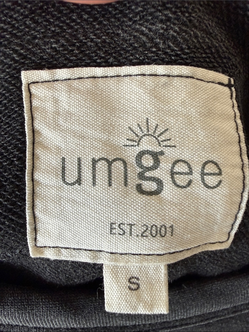 Umgee Mineral Washed Black Sweatshirt with Pink Floral Patchwork - Picture 6 of 16